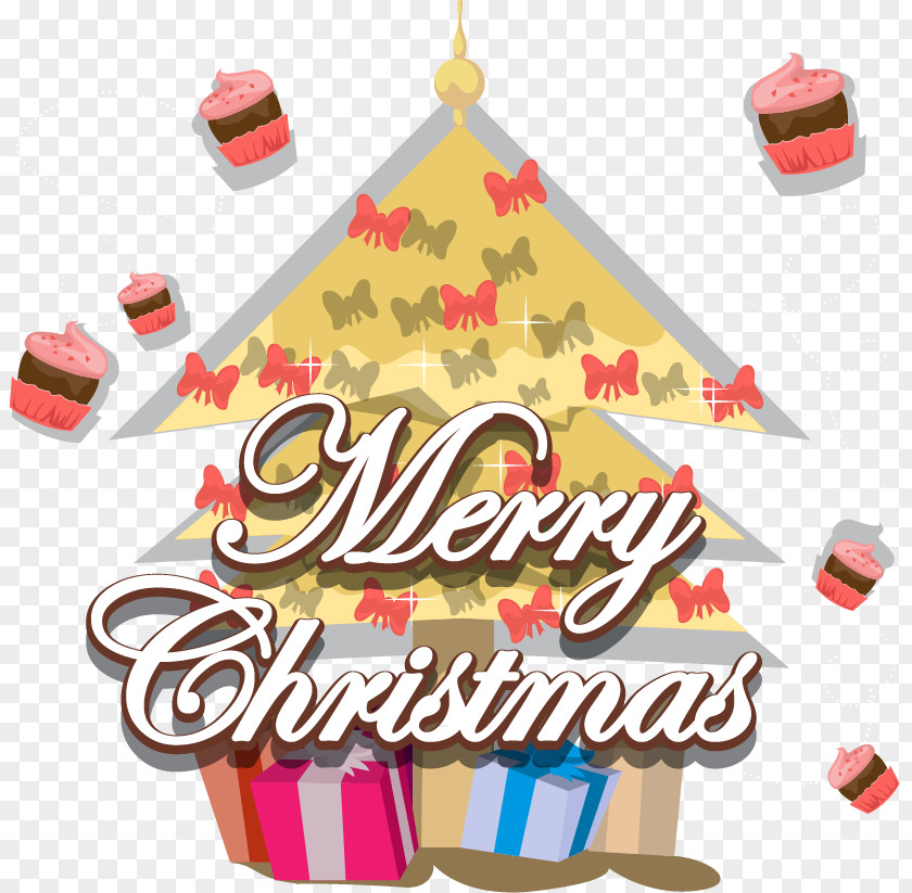 Lovely Christmas Tree Vector Material Cupcake Euclidean PNG