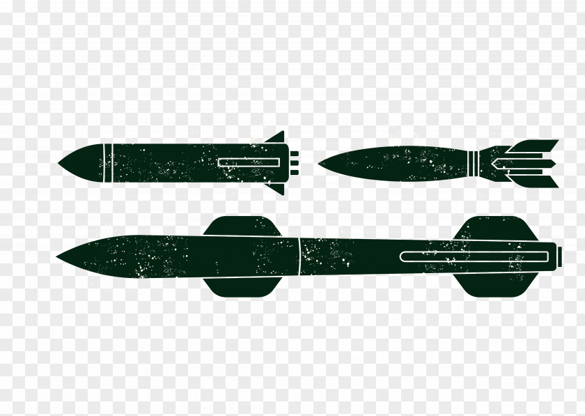 Rocket Black And White Silhouette Missile Bomb PNG