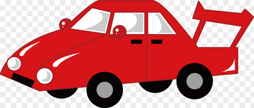 Vector Decorative Red Car PNG