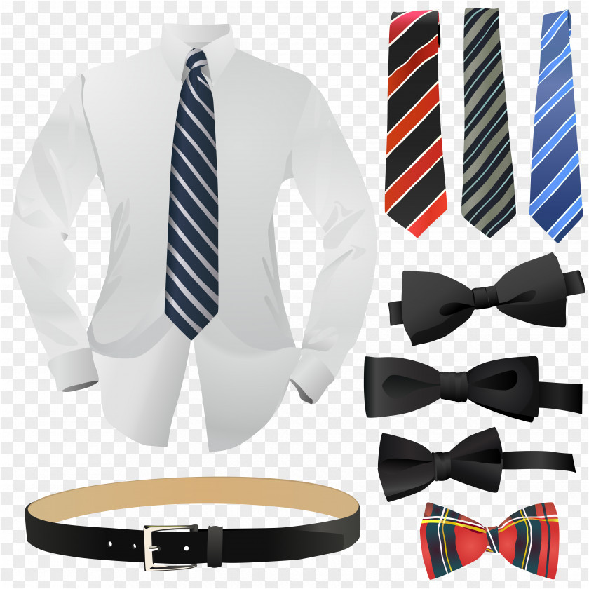 Shirt Tie Belt Vector Necktie Bow Collar PNG