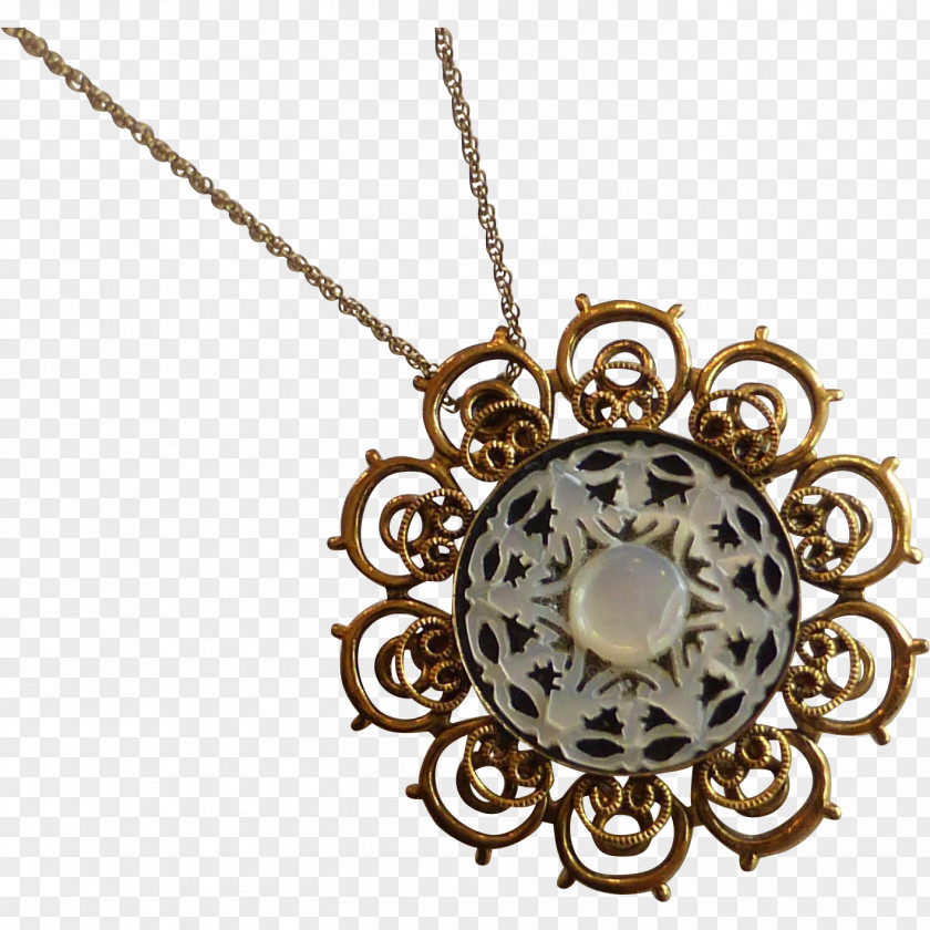 Carved Exquisite Locket Necklace Silver PNG