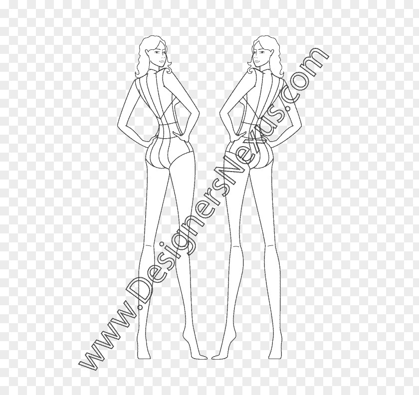 Fashion Illustration Croquis Drawing Sketch PNG