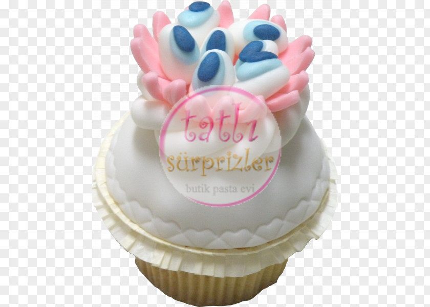 Nazar Boncuğu Cupcake Marshmallow Creme Cake Decorating Royal Icing Buttercream PNG