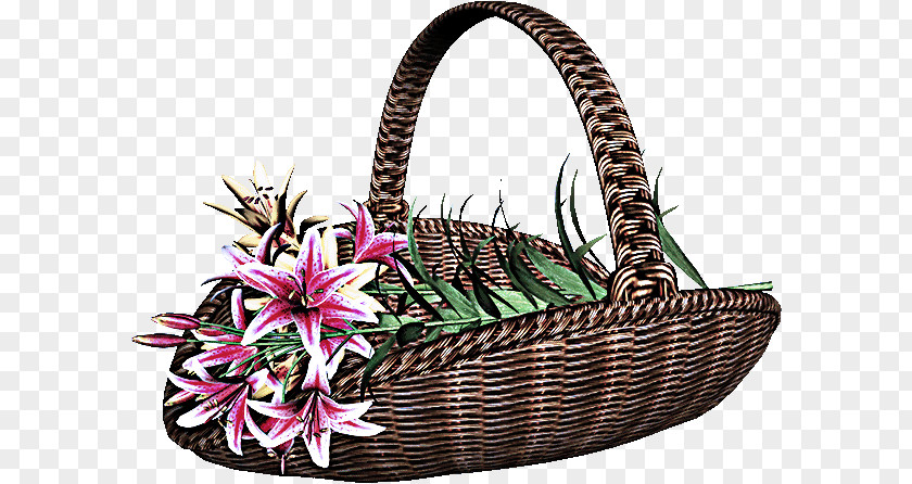 Wicker Home Accessories Pink Basket Flower Girl Gift Storage PNG