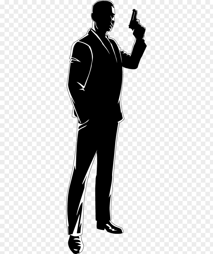 007 James Bond Cartoon Silhouette Drawing Animation PNG