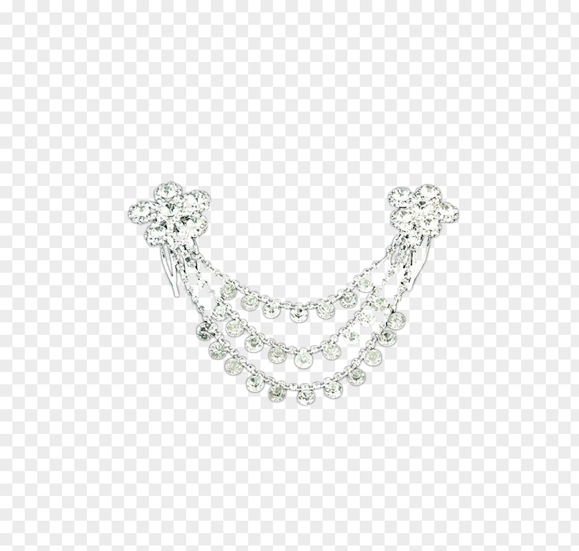 Diamond / Tiara Hair Accessories Necklace Pearl Silver Body Piercing Jewellery Pattern PNG