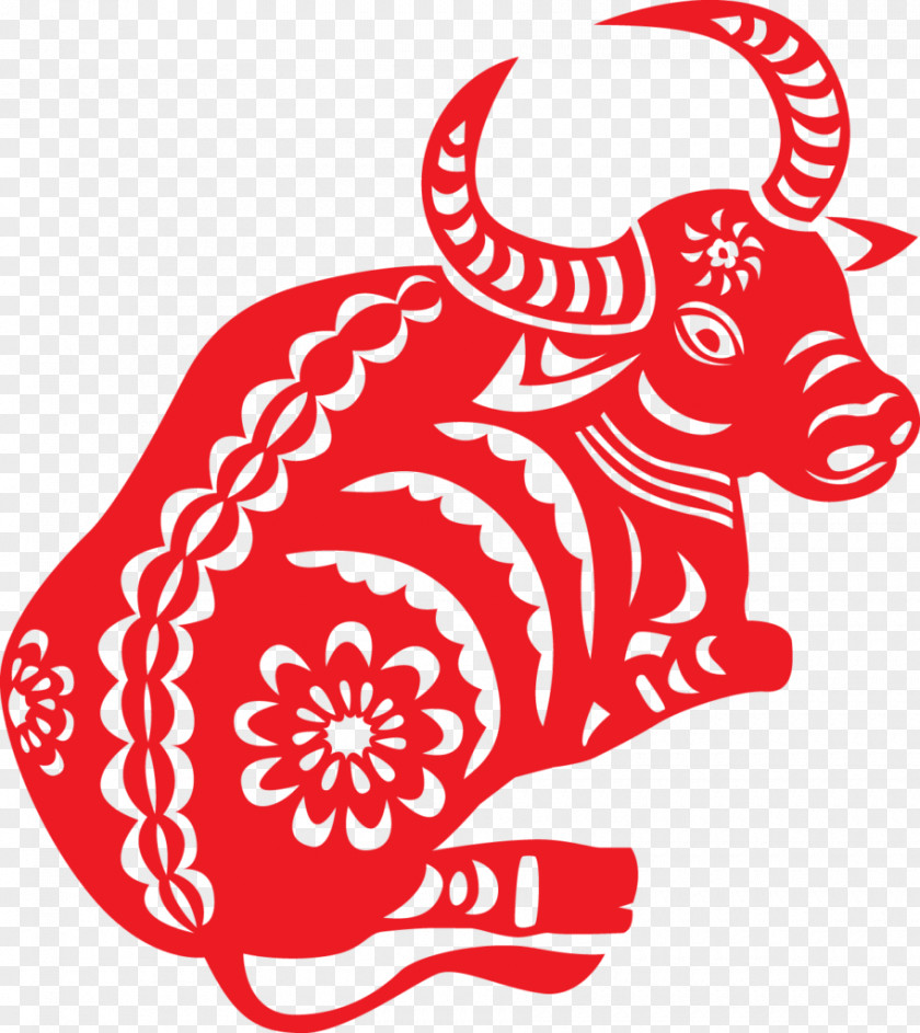 Health Check Papercutting Chinese Paper Cutting Cattle Zodiac Ox PNG