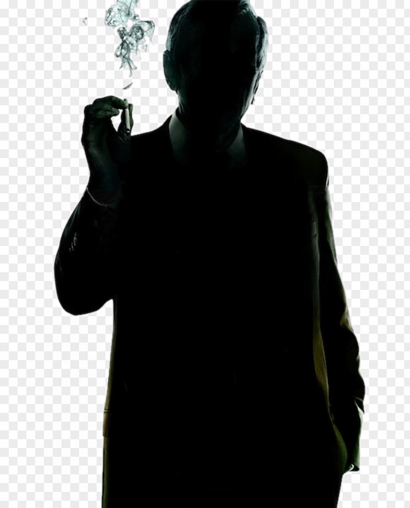 Smiling Man Silhouette Cigarette Smoking Dana Scully Fox Mulder Poster Television Show PNG