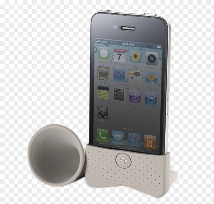 Phone On Stand Feature IPhone 4 Horn Loudspeaker Sound PNG