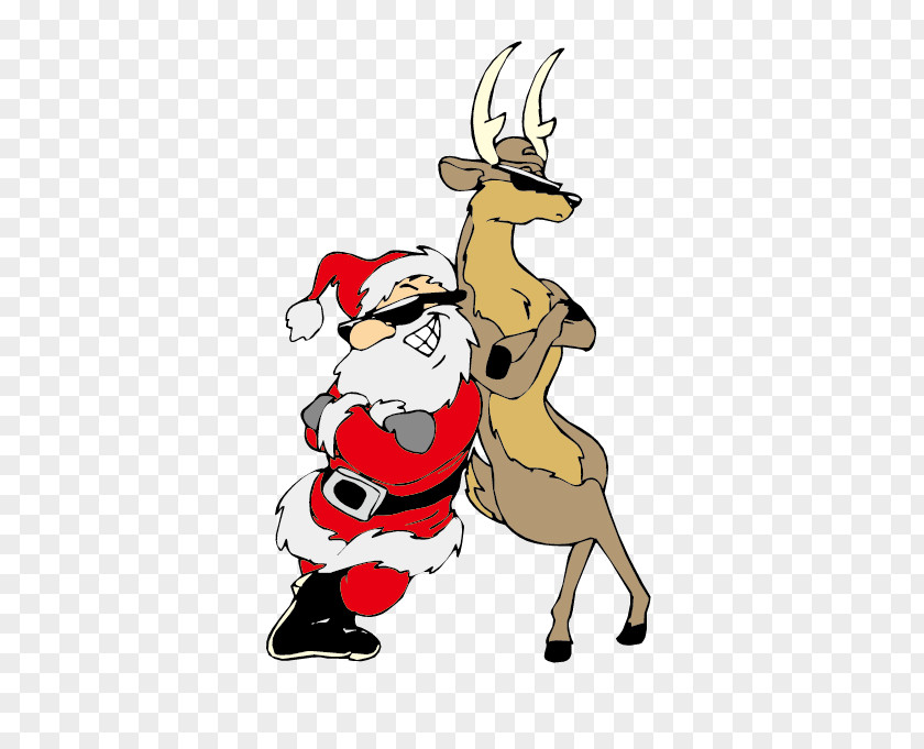Santa's Reindeer Vector Santa Clauss Christmas Clip Art PNG