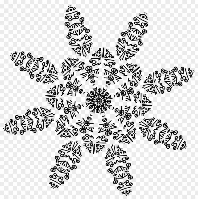 Snowflake Creative Black And White Desktop Wallpaper PNG
