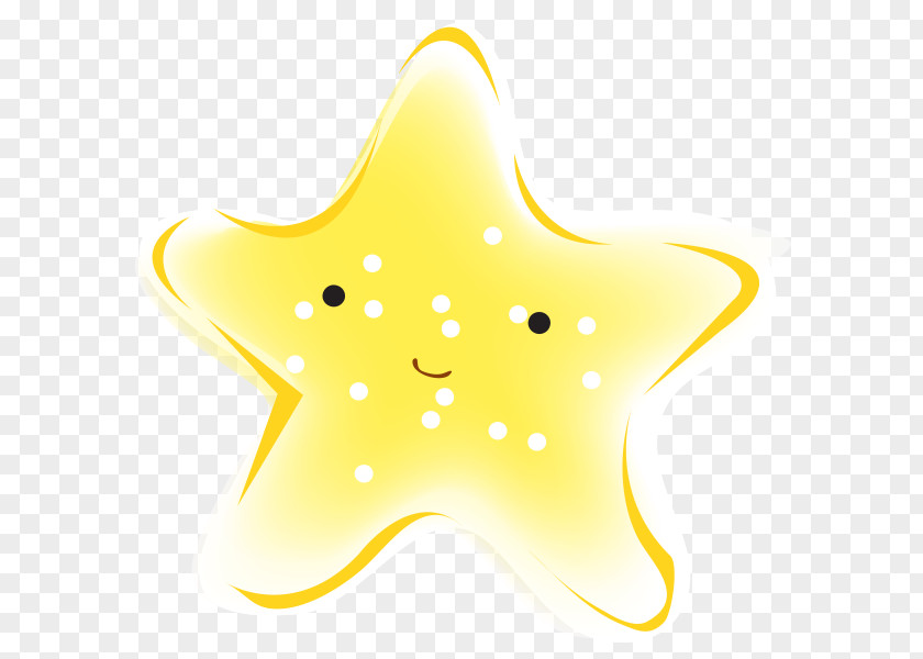 Cartoon Stars Yellow Starfish Wallpaper PNG