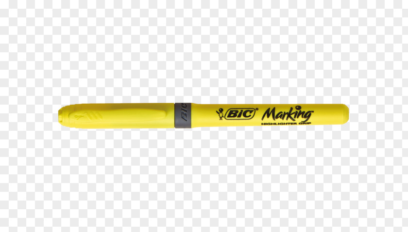 Pen Bic Marker Yellow Highlighter PNG