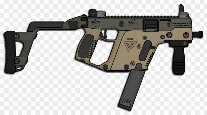 Scar KRISS Vector Weapon Submachine Gun Firearm PNG