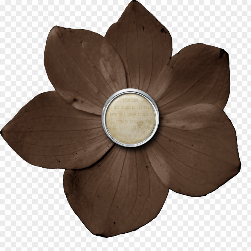Brown Digital Scrapbooking Flower Purple Button PNG