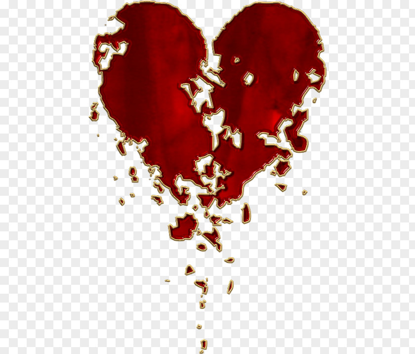 Fruit Pieces Broken Heart Love Shattered Red Image PNG
