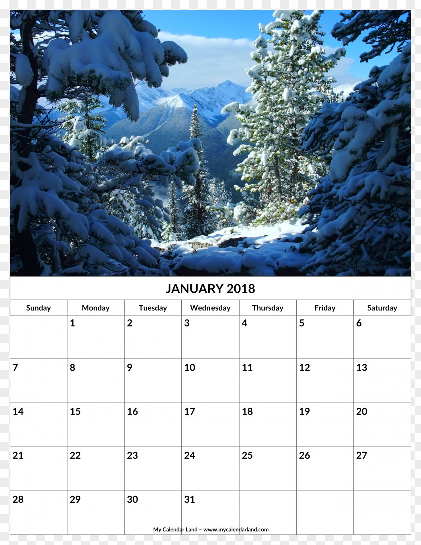 Winter Banff Lake Louise Calendar Solstice PNG