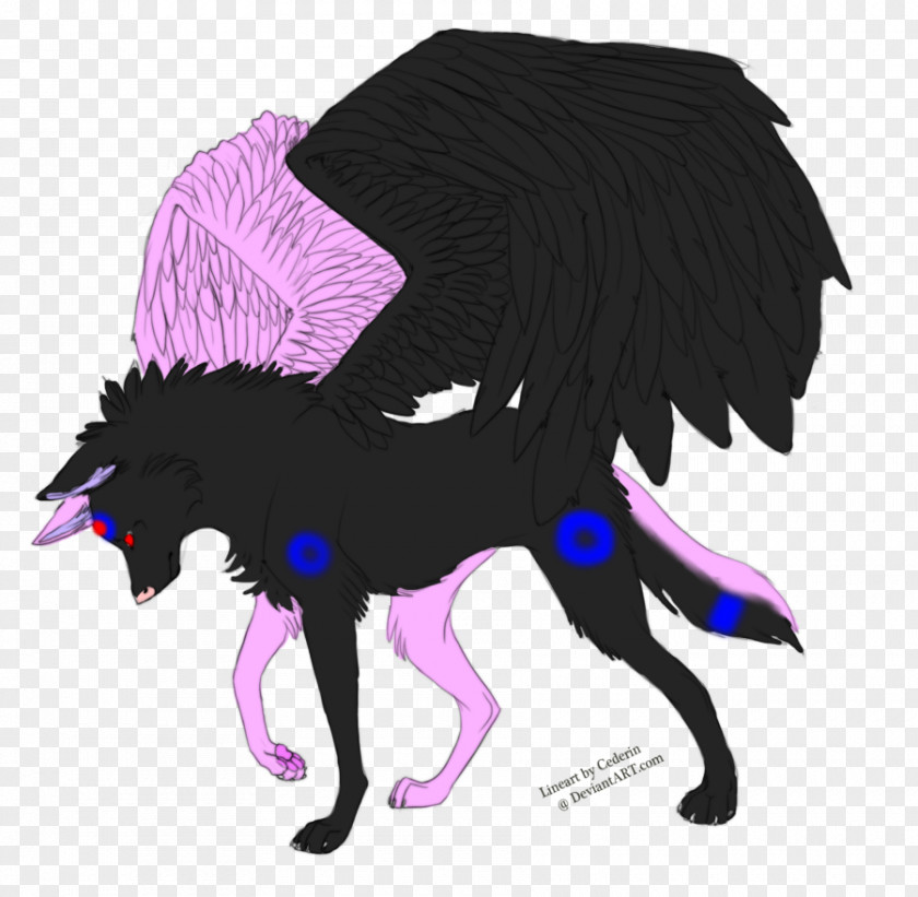 Evil Winged Wolf Drawings Drawing Illustration Animal PNG
