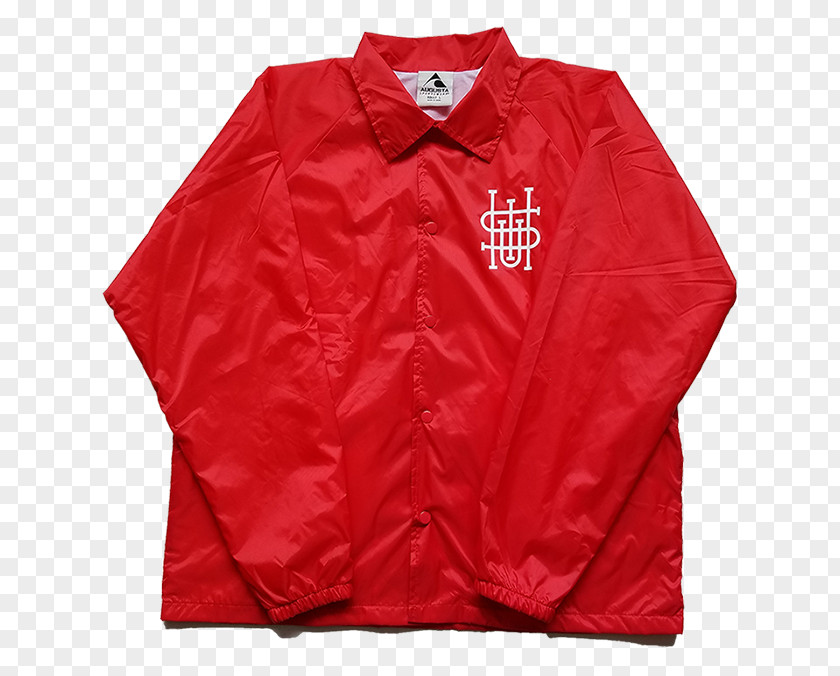 Red Jacket T-shirt Sleeve Collar Outerwear PNG