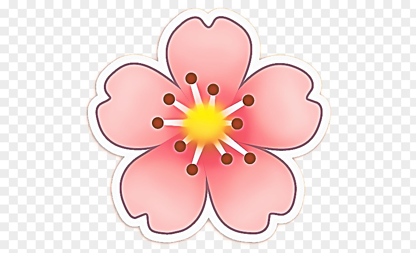 Wildflower Sticker Pink Flower Cartoon PNG