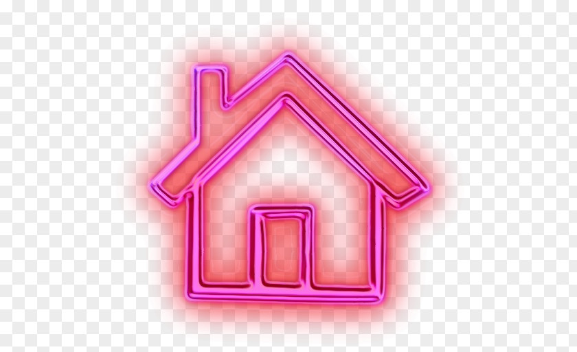 House Symbol Pink Line Font Logo PNG