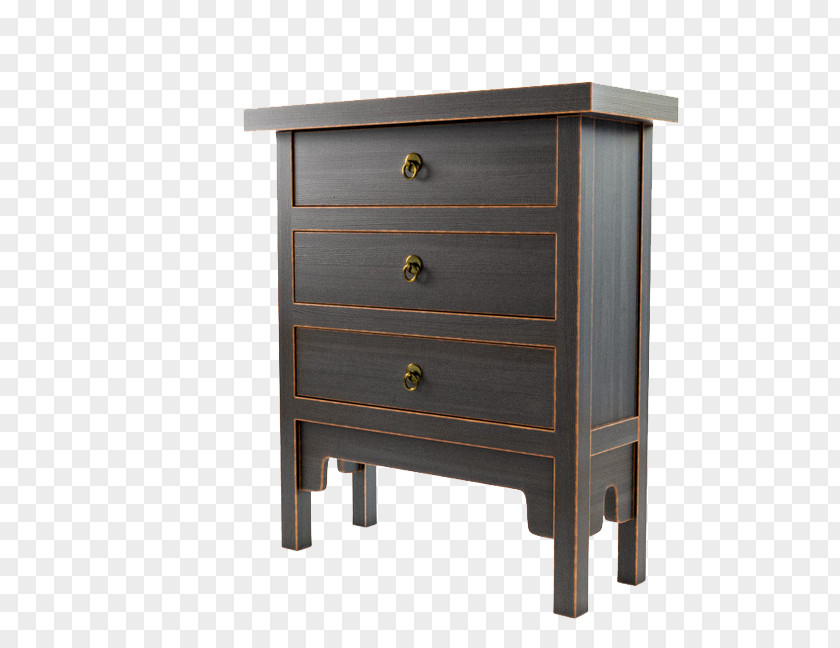 Chinese Cabinet With Brown Frame Nightstand Drawer Cabinetry PNG