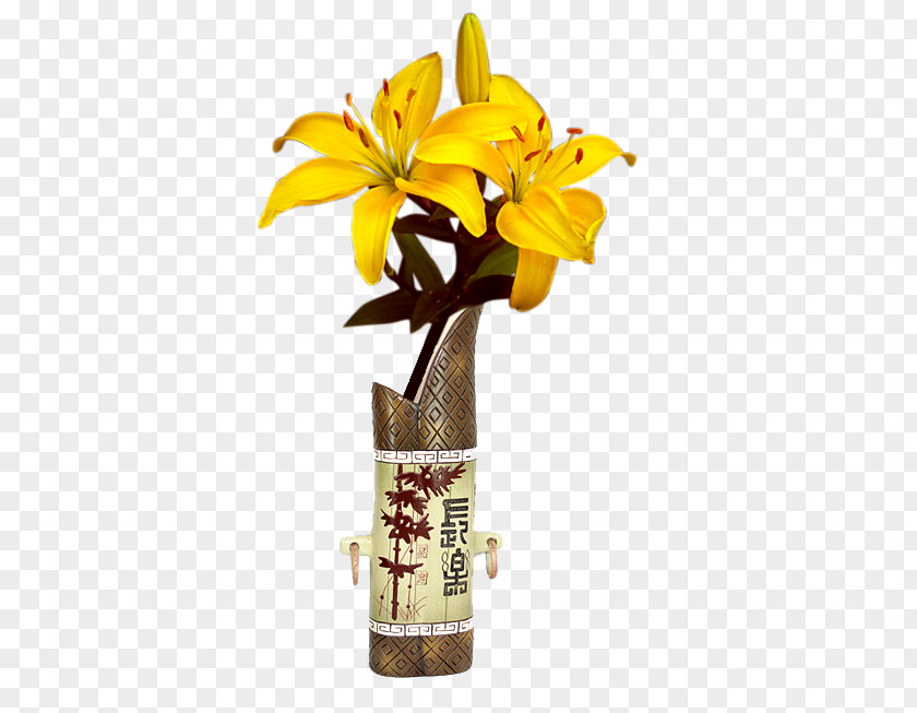 Flower Bouquet Image Vase Lily PNG