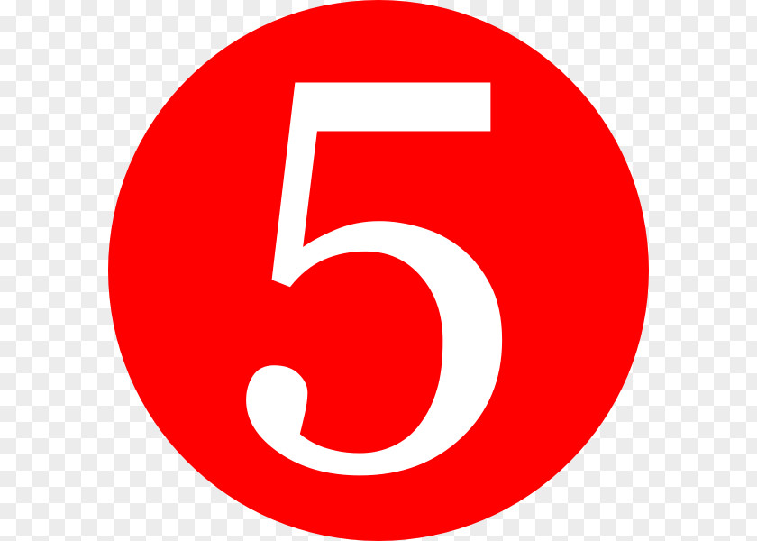 Number 5 Red Clip Art PNG