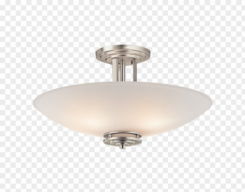 Ceiling Fixture Light Brushed Metal Lighting Frosted Glass PNG