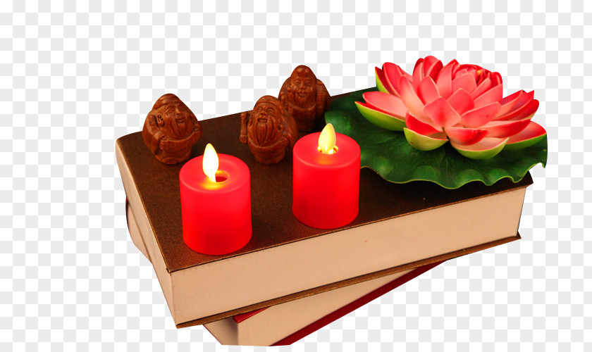 Electronic Candles And Lotus Lights Lighting Candle PNG