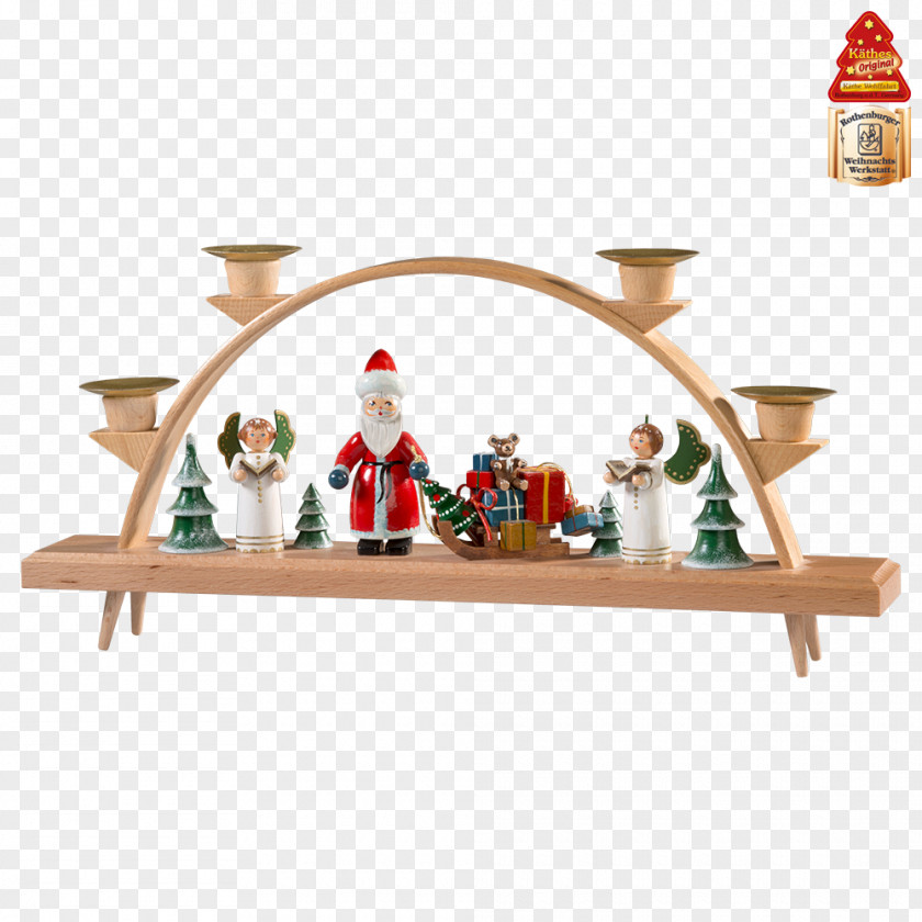 Handpainted Santa Claus Christmas Ornament Shelf PNG