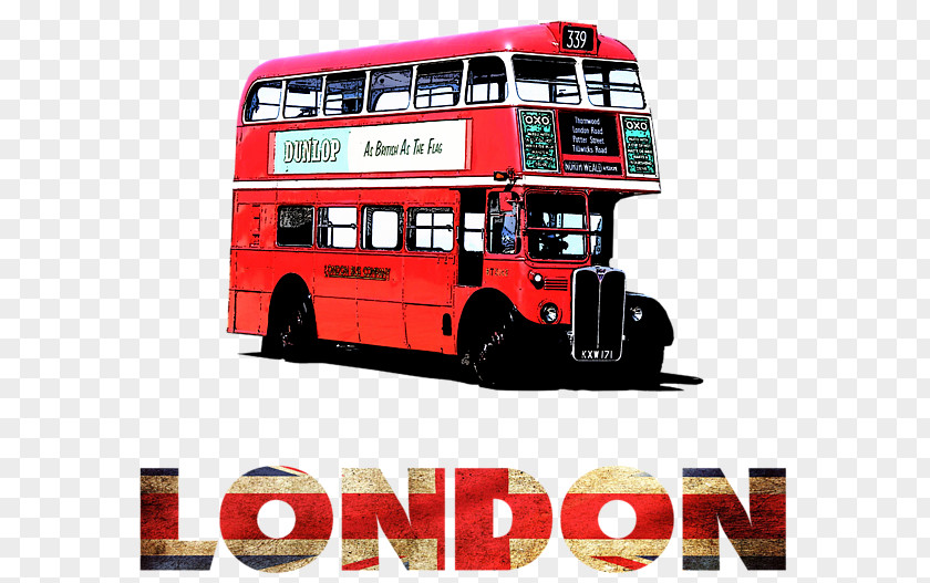 London Bus Double-decker Throw Pillows Printing PNG