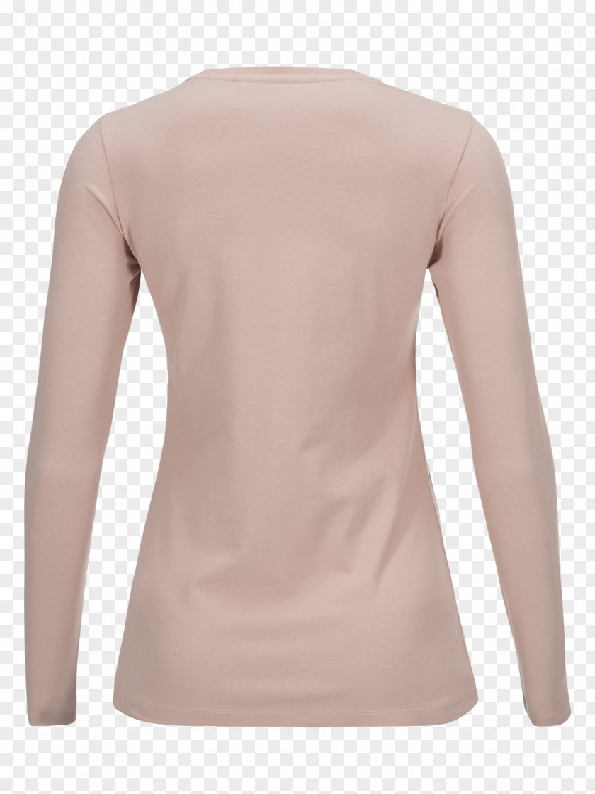 Long-sleeved Sleeve Beige Neck PNG