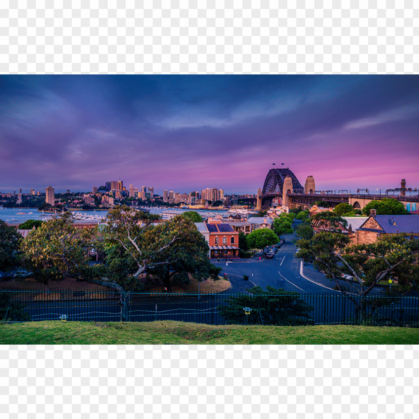 Painting City Of Sydney Observatory Hill Canvas Print Landscape Photography PNG