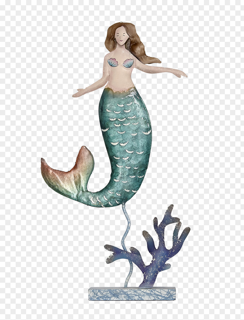 Art Painted Garlands Mermaid Figurine Miniature Seashell Beach PNG