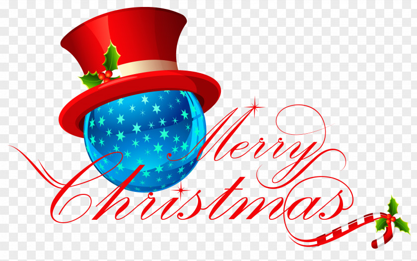 Transparent Merry Christmas With Blue Ornament Clipart Santa Claus Clip Art PNG