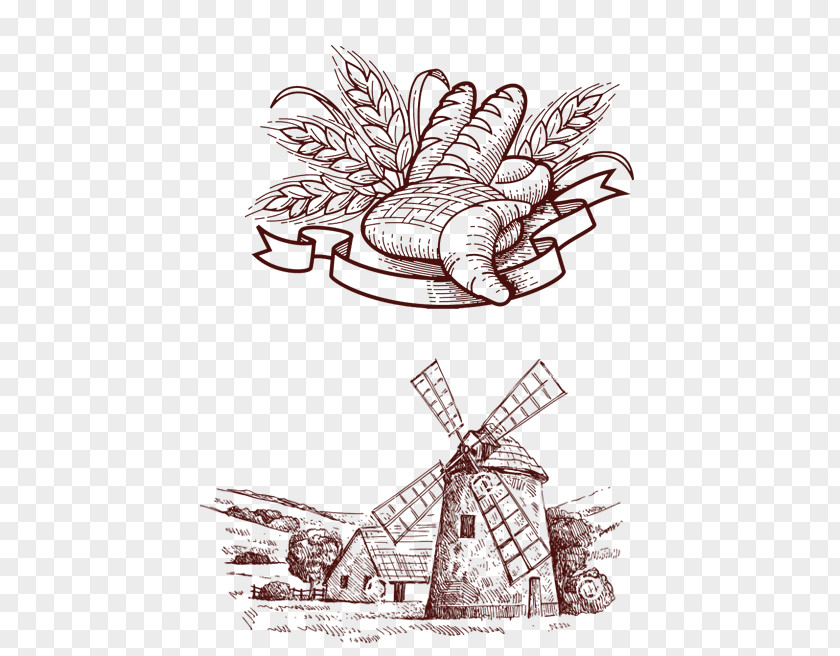 Wheat And Windmill House Bakery Cupcake Bread Pastry PNG