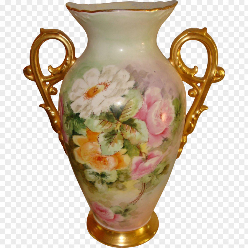 Antique Vase Limoges Porcelain Pottery PNG