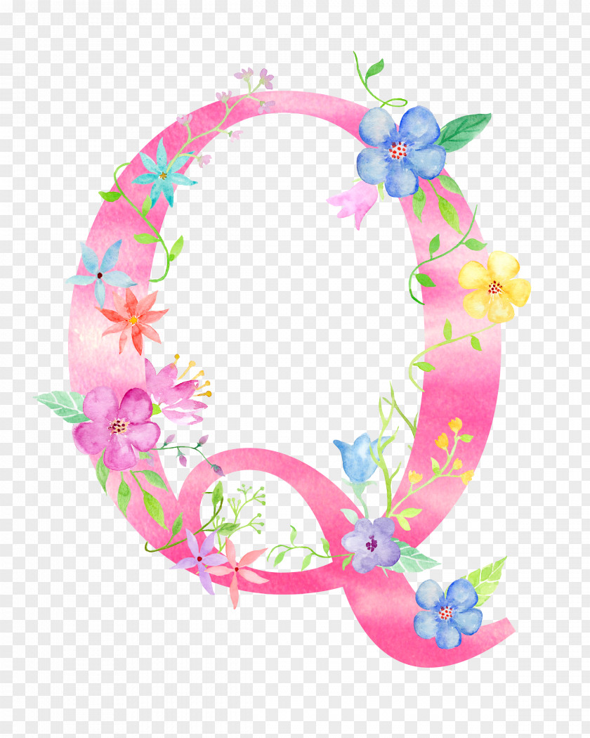 Flowers Letter Q Download PNG
