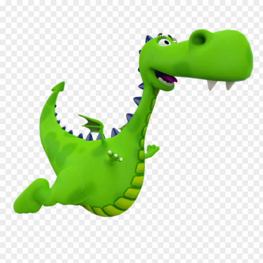 Flying Cartoon Dinosaur Tyrannosaurus Green PNG