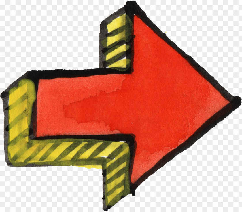 Watercolor Arrow Yellow Angle Painting PNG