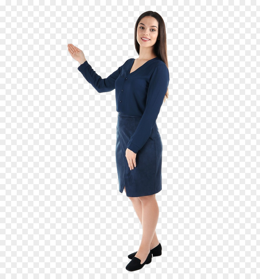 Beatiful Business Sleeve Shoulder Dress PNG