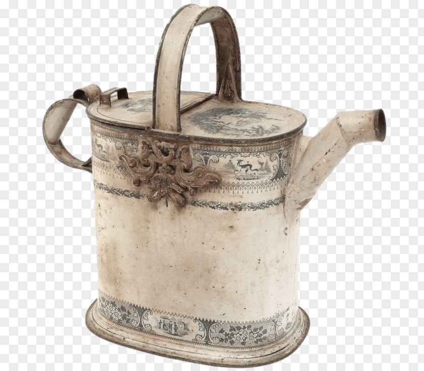 Decorative Watering Can PNG Can, vintage beige watering can clipart PNG