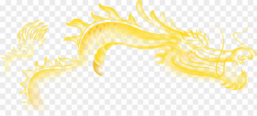 Dragon, Huanglong, Yellow, Taobao Material Cartoon Legendary Creature Yellow Illustration PNG