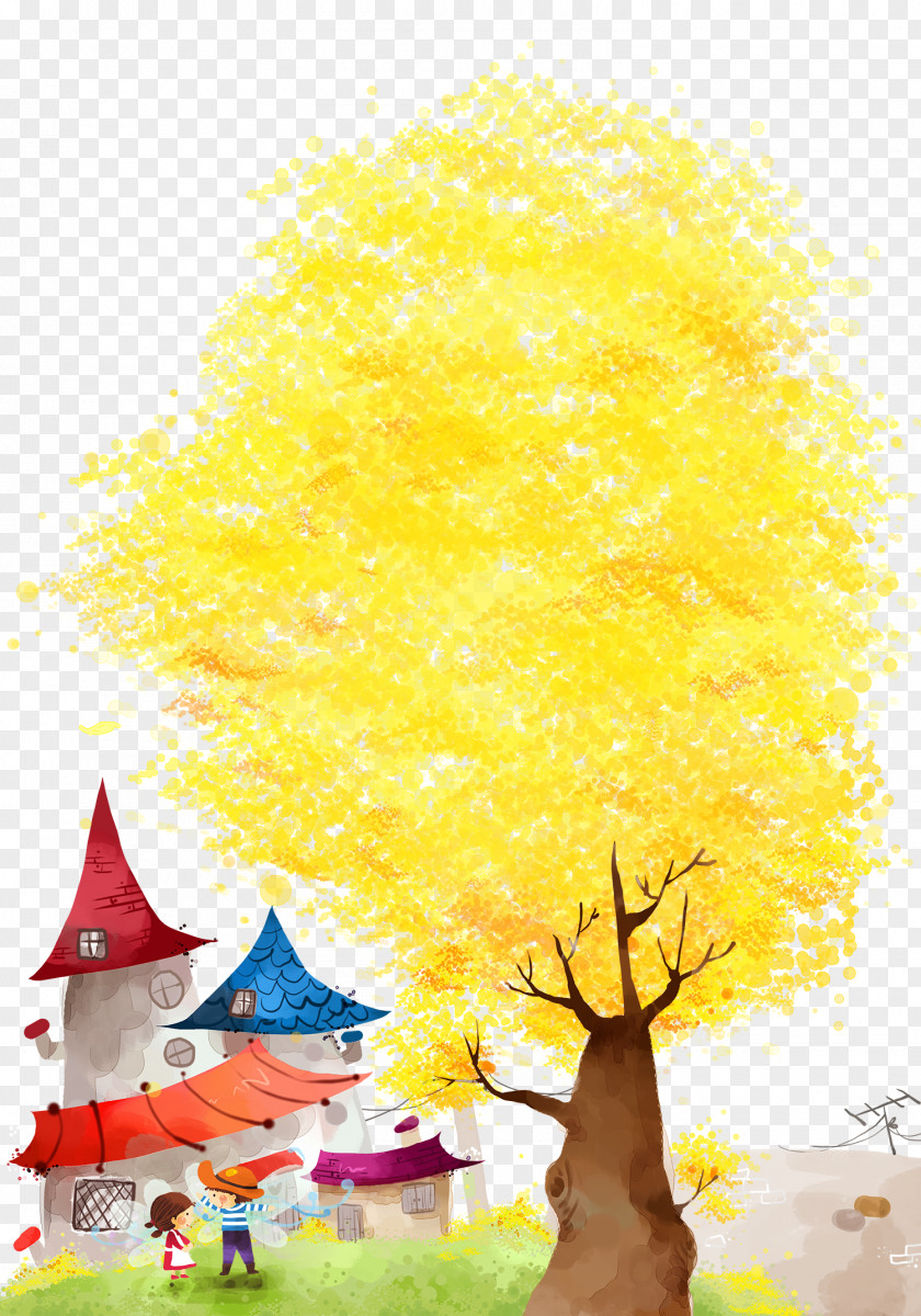 Cartoon Castle Painted Maple Comics Illustration PNG