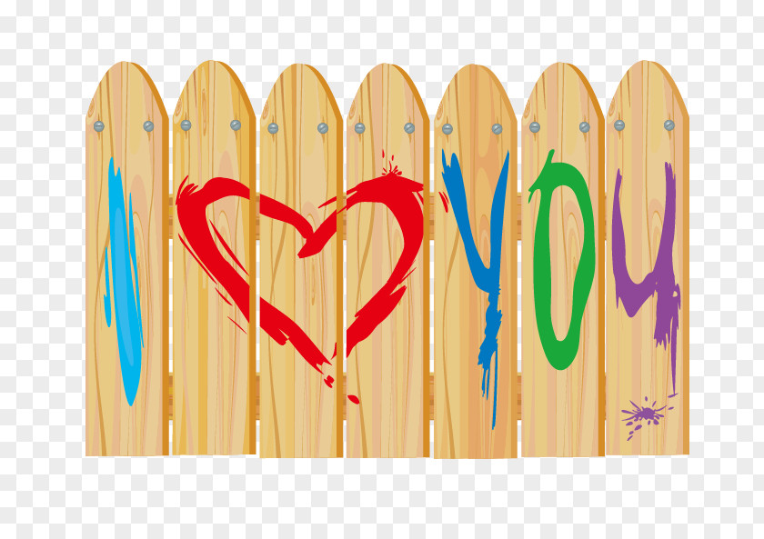 I Love You Picket Fence Hedge PNG