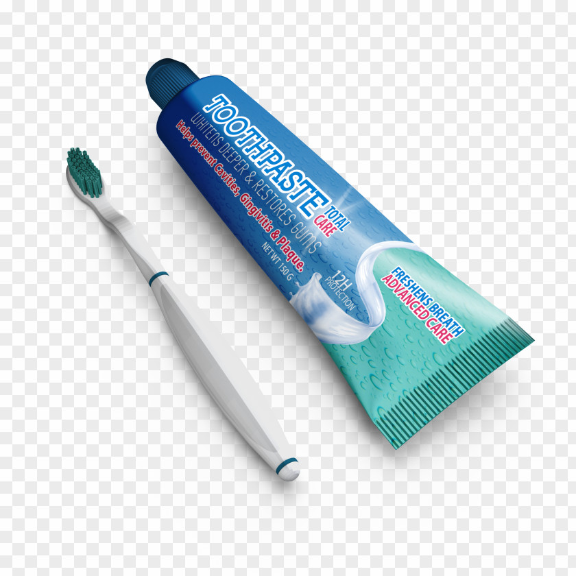 Toothpaste And Toothbrush Mockup Graphic Design PNG