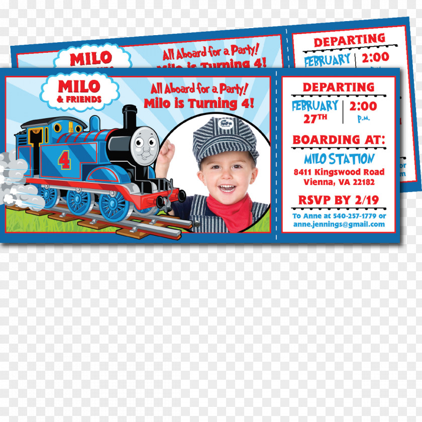 Train Wedding Invitation Thomas Birthday PNG