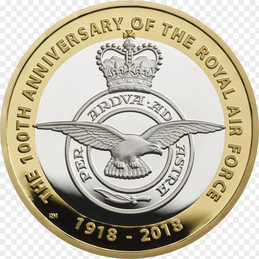 Coin Royal Mint Supermarine Spitfire Air Force Two Pounds PNG
