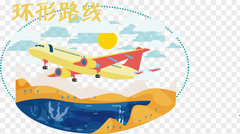 Flight Ring Route Vector Airplane Aircraft PNG